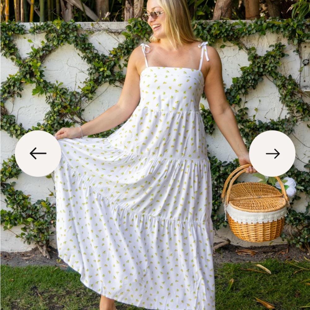 Kenny Flowers White and Yellow Floral Maxi Dress